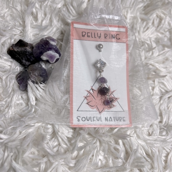 SOULFUL NATURE Amethyst Belly Button Ring - Picture 3 of 8